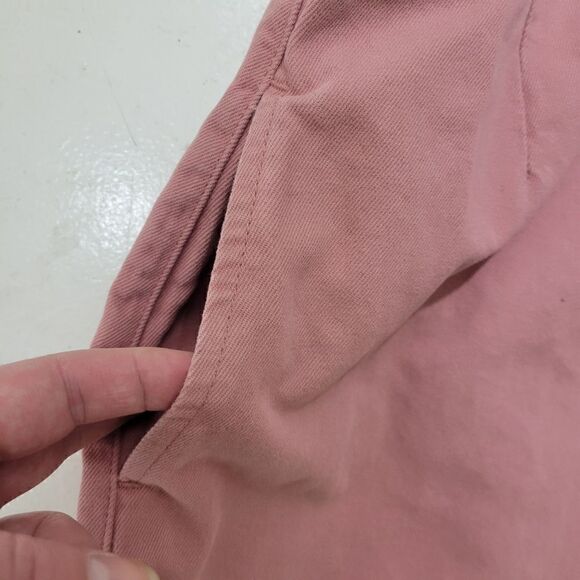 Topshop Moto Salmon Pink Denim Asymetric Buttons Mini Skirt w Pockets - Picture 6 of 10